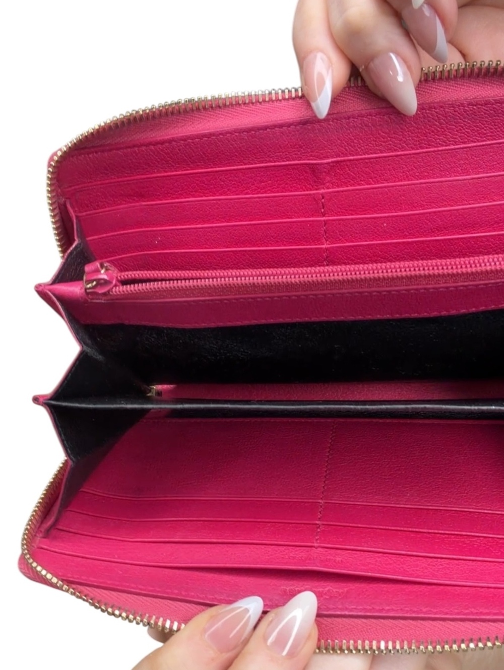 Saint Laurent Pink Leather Zip-Around Wallet - Picture 7 of 11